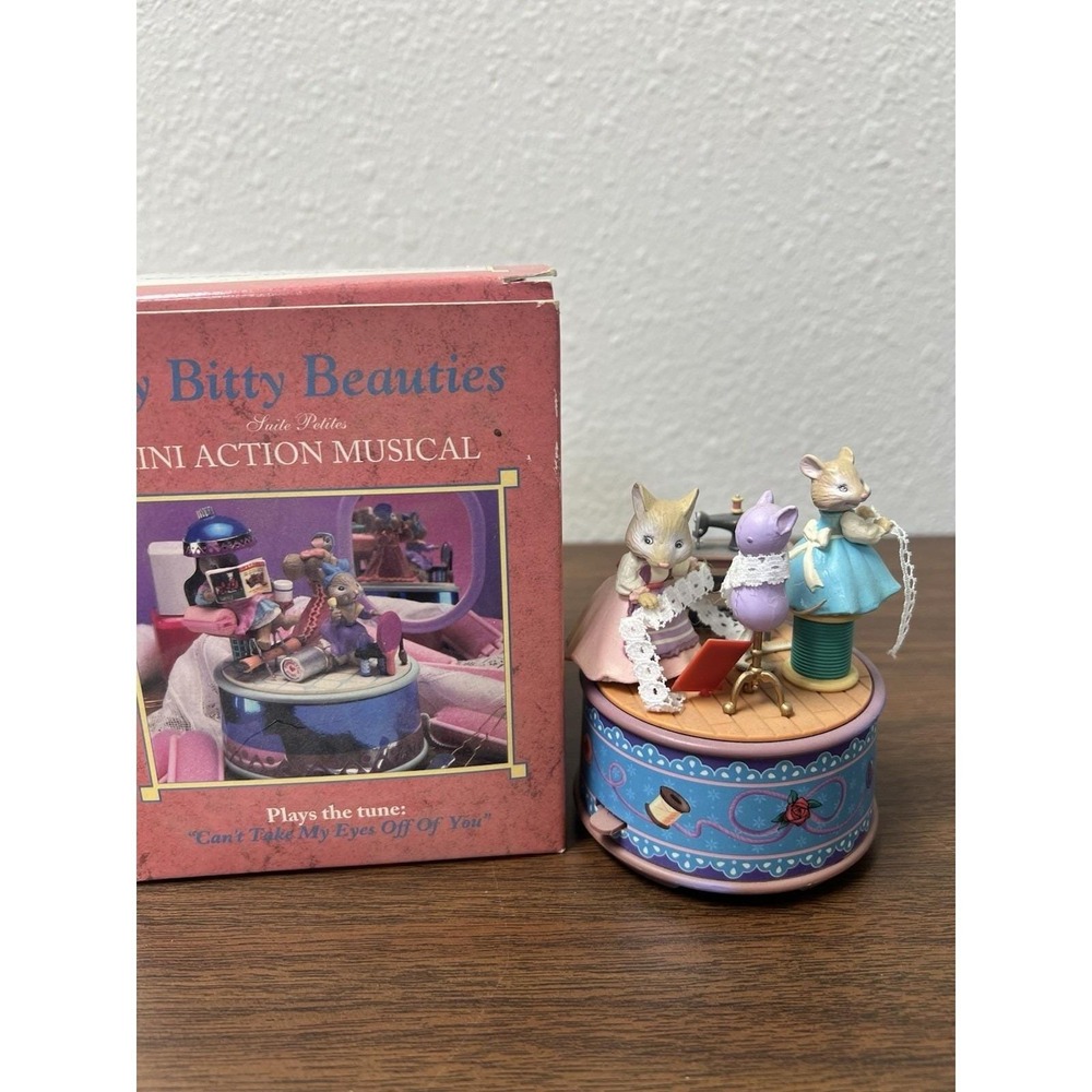 Enesco Mini Action Musical Itty Bitty Beauty Plays Can't Keep My Eyes Off Of You